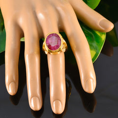 Lucia Signet Red Solitaire Ring