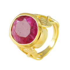 Lucia Signet Red Solitaire Ring