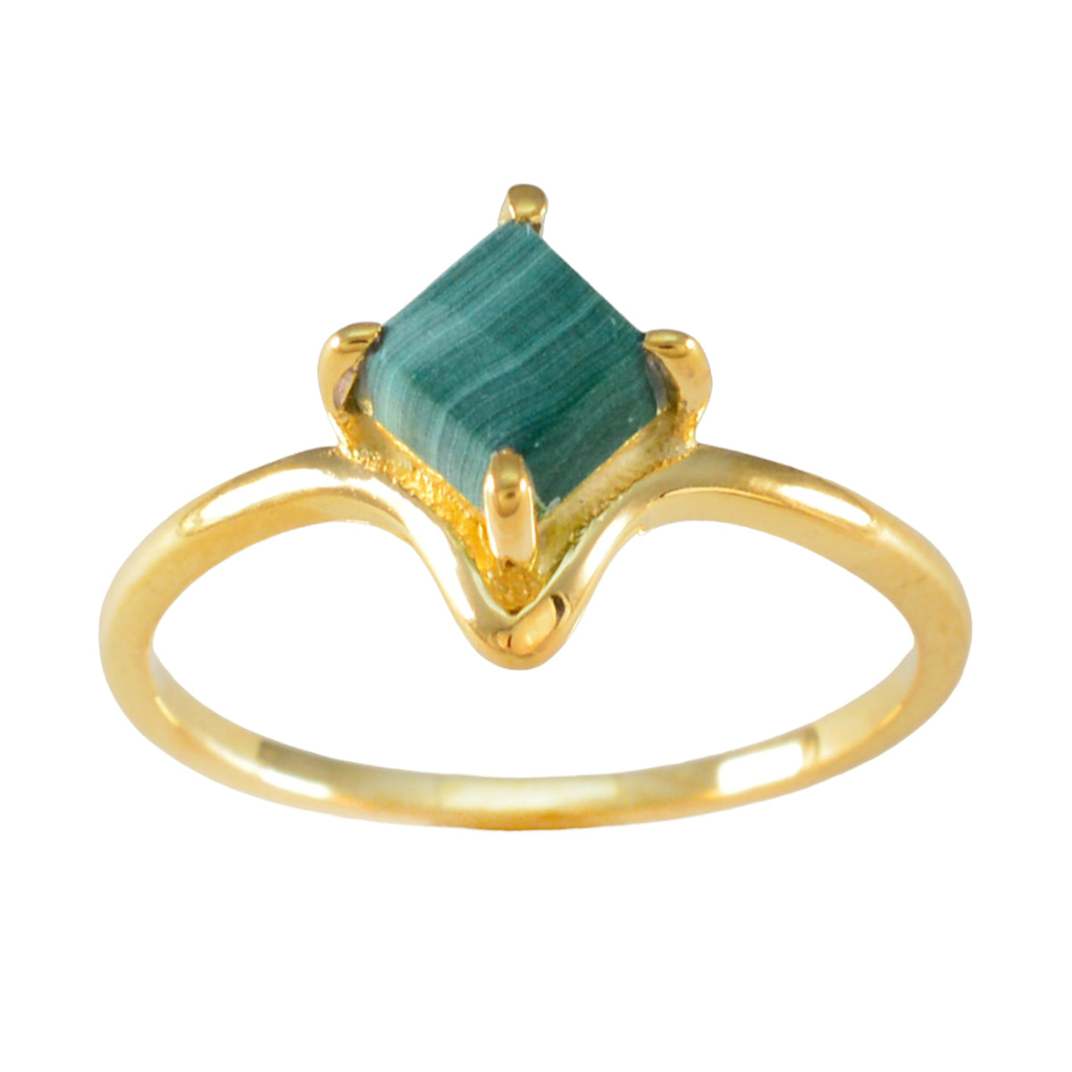 Sara Abstract Green Solitaire Ring