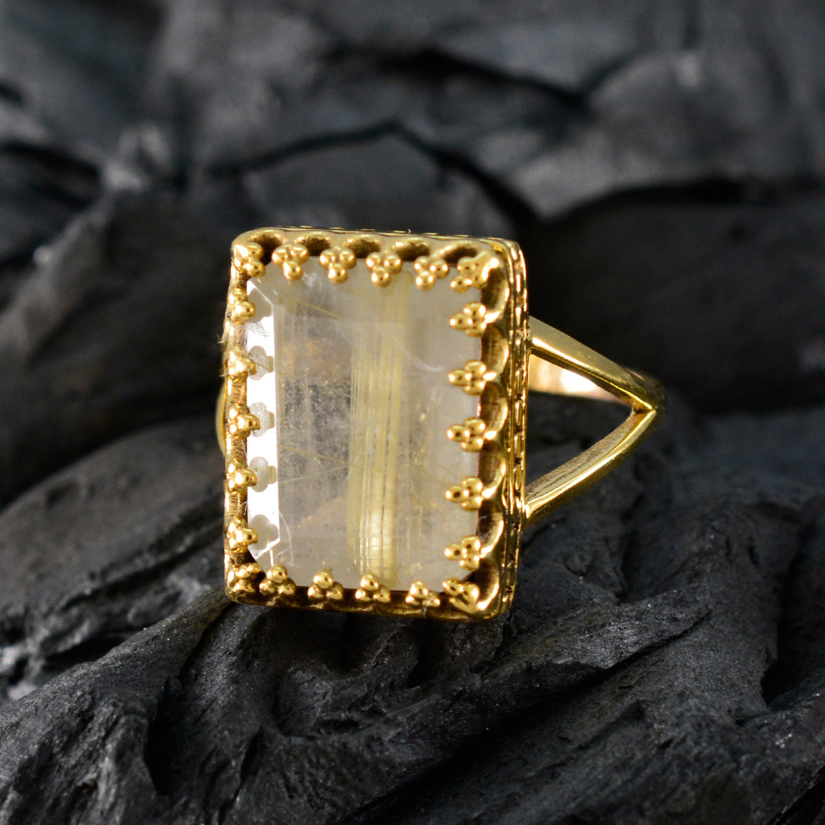Angel wedding Golden Solitaire Ring