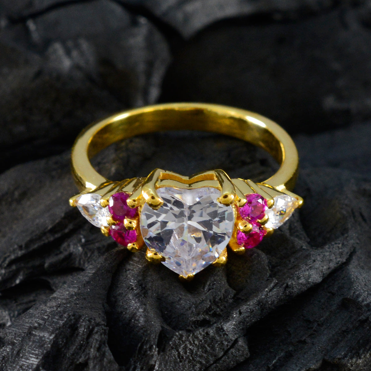 zazlle Engagement Red Hepta Ring