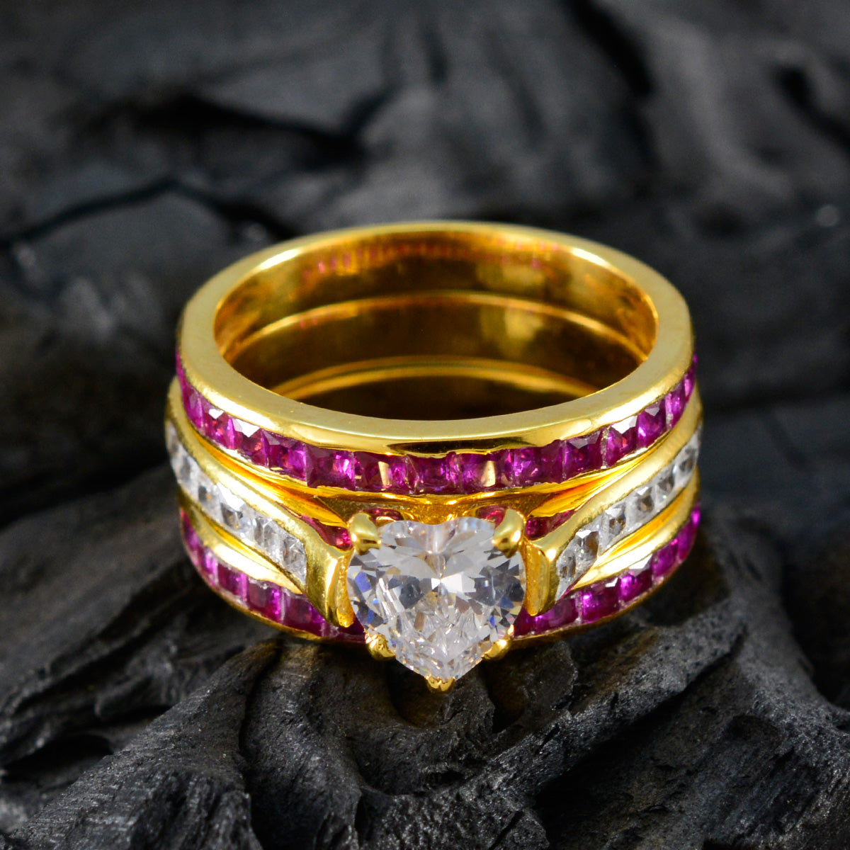 Isadora Trendy Red multiple Ring