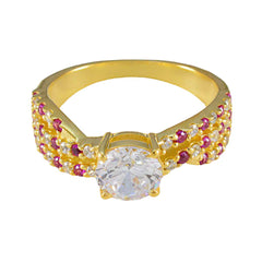 Yan Love Red Halo Ring Ruby CZ Red