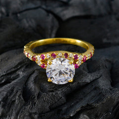 Aiko Sophisticated Red Halo Ring