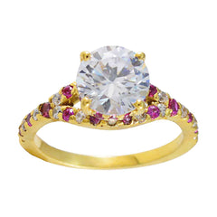 Aiko Sophisticated Red Halo Ring