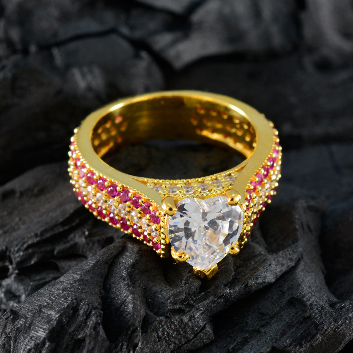 Micaela Heart Red Halo Ring