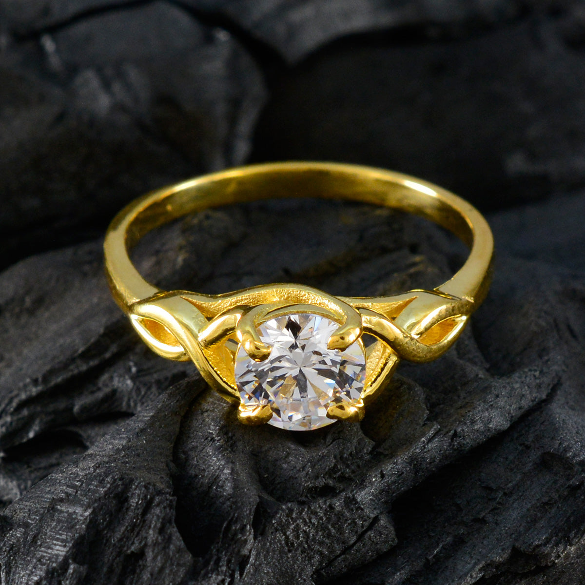 Emilia Abstract White Solitaire Ring