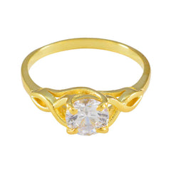 Emilia Abstract White Solitaire Ring White CZ White