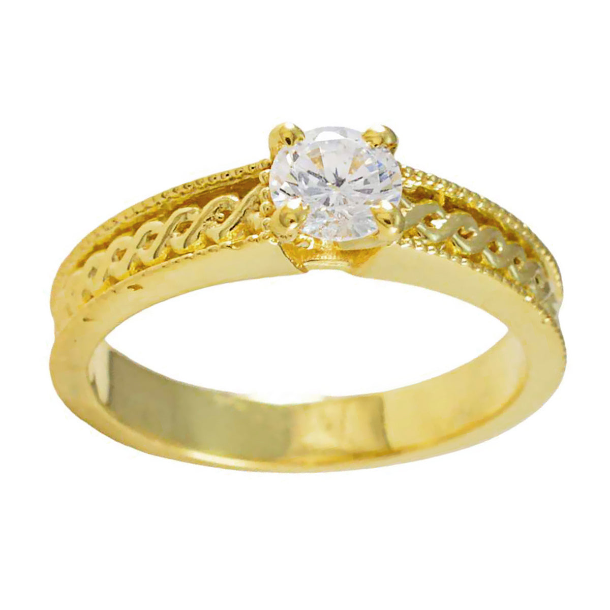Hua Feminine White Solitaire Ring