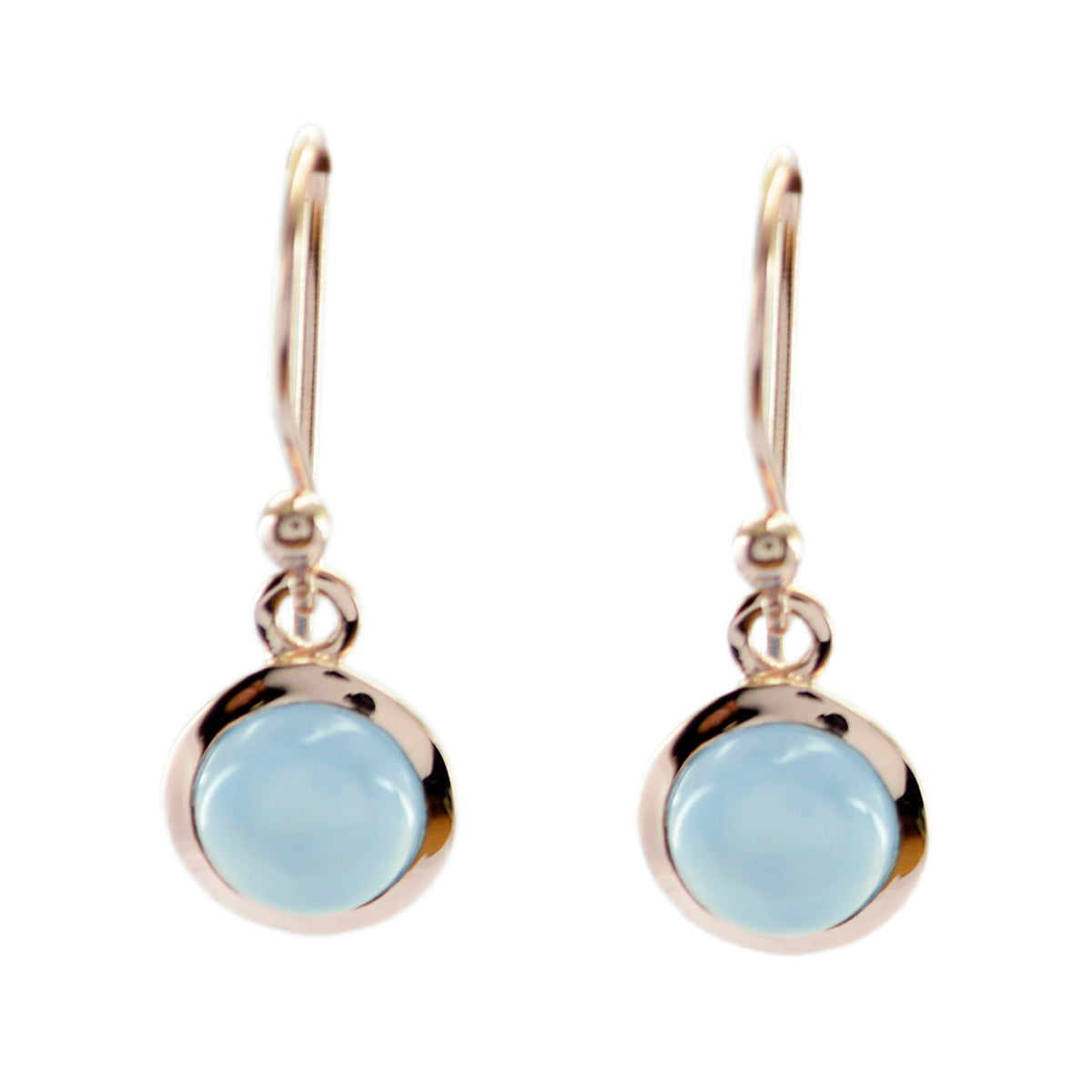 Maya Blue Dainty Solitaire Dangle Earring Chalcedony Blue Dangle