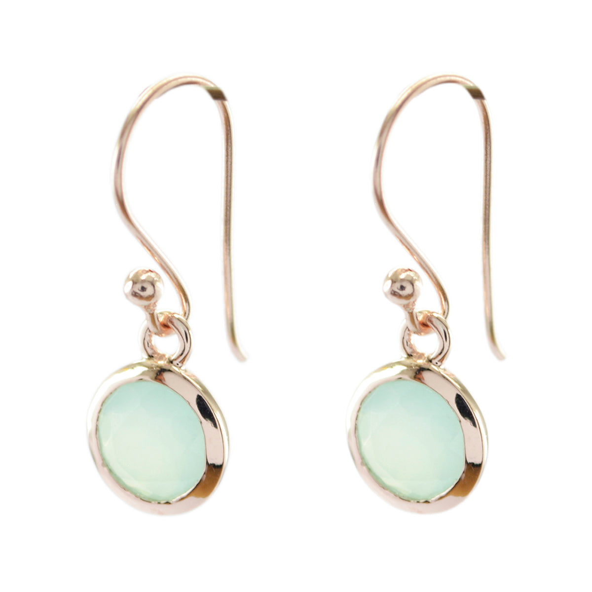 Mia Blue Dainty Solitaire Dangle Earring Chalcedony Blue Dangle