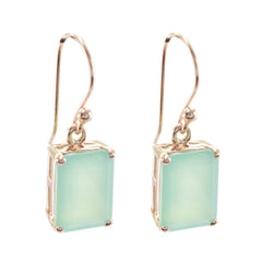 Riley Blue Featherlight Solitaire Dangle Earring Chalcedony Blue Dangle
