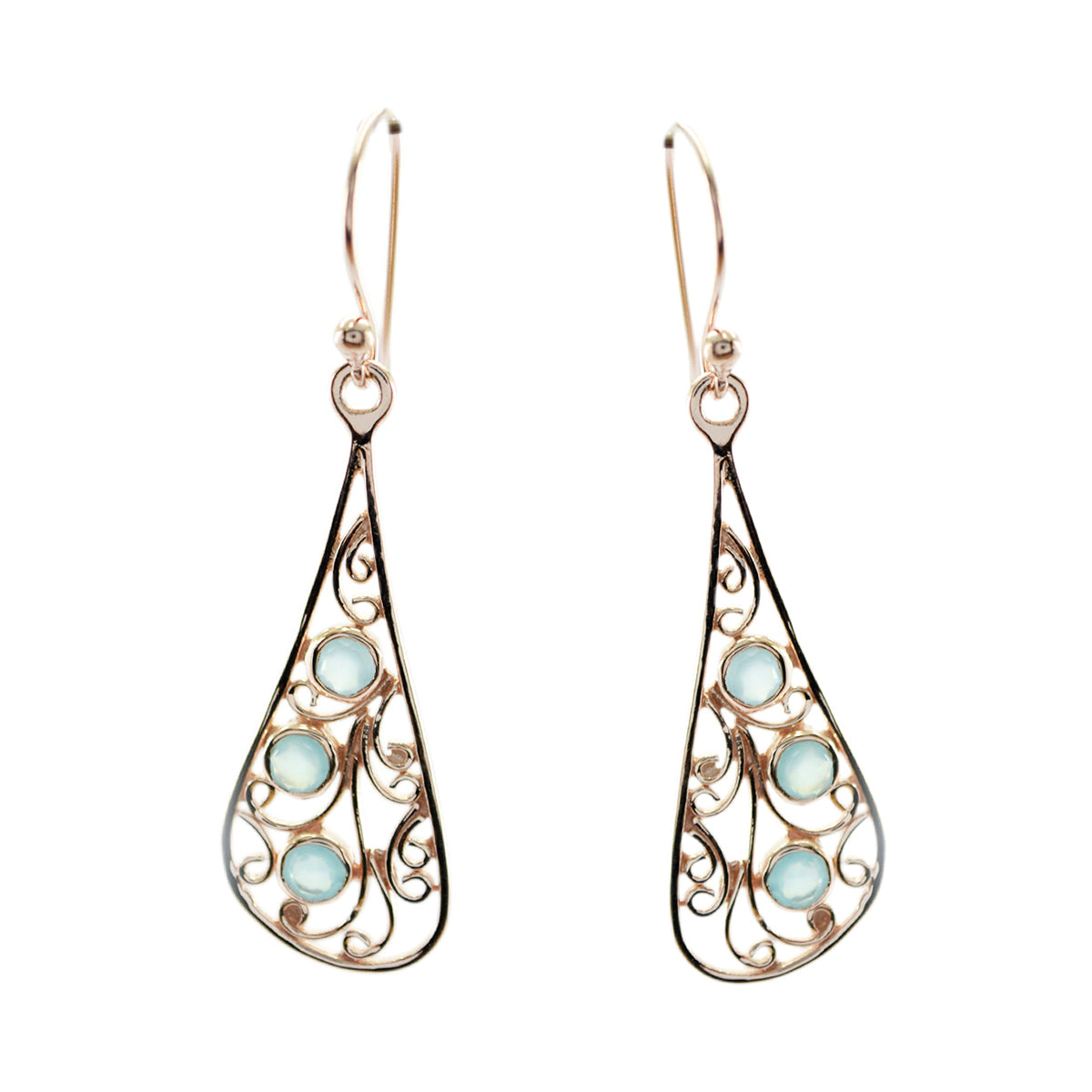 Claire Blue Featherlight multiple Dangle Earring Chalcedony Blue Dangle