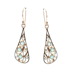 Claire Blue Featherlight multiple Dangle Earring Chalcedony Blue Dangle