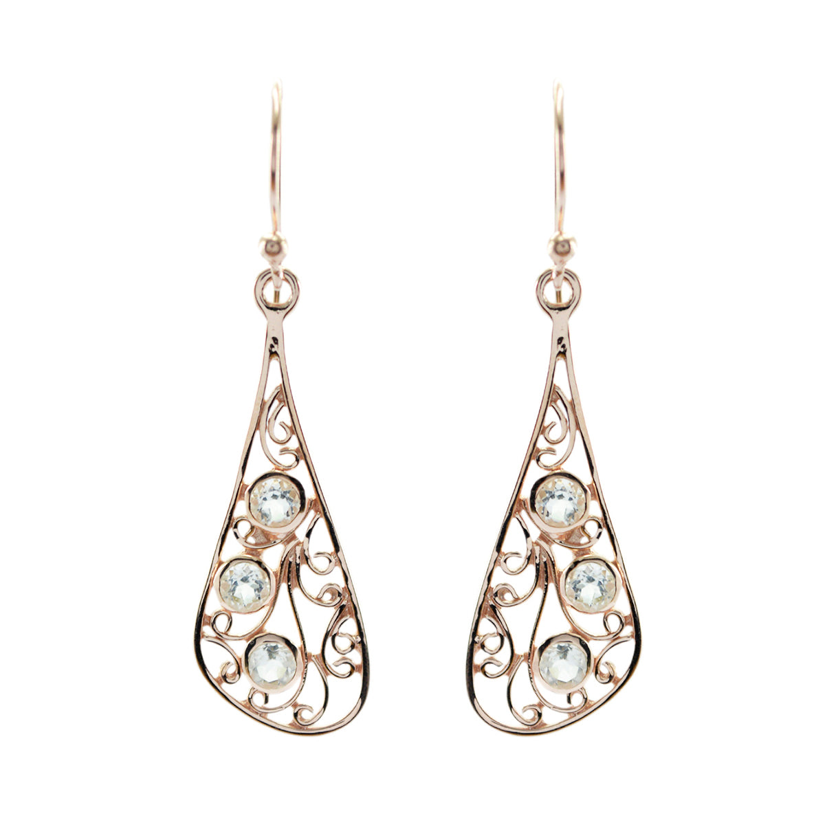 Clara White Featherlight multiple Dangle Earring Crystal Quartz White Dangle