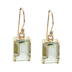 Savannah Green Featherlight Solitaire Dangle Earring Green Amethyst Green Dangle