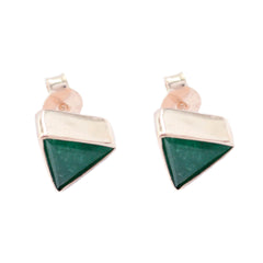Xiu Green Delicate Solitaire Stud Earring Indian Emerald Green Stud