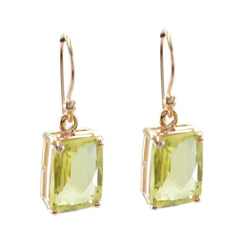 Skylar Yellow Featherlight Solitaire Dangle Earring Lemon Quartz Yellow Dangle