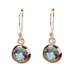 Nora multicolor Dainty Solitaire Dangle Earring Mystic Quartz multicolor Dangle