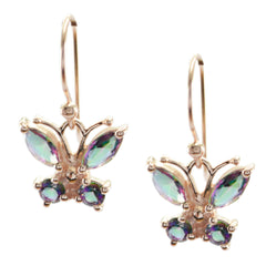 Leah multicolor Dainty multiple Dangle Earring Mystic Quartz multicolor Dangle