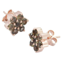 Victoria Brown Delicate multiple Stud Earring Smoky Quartz Brown Stud
