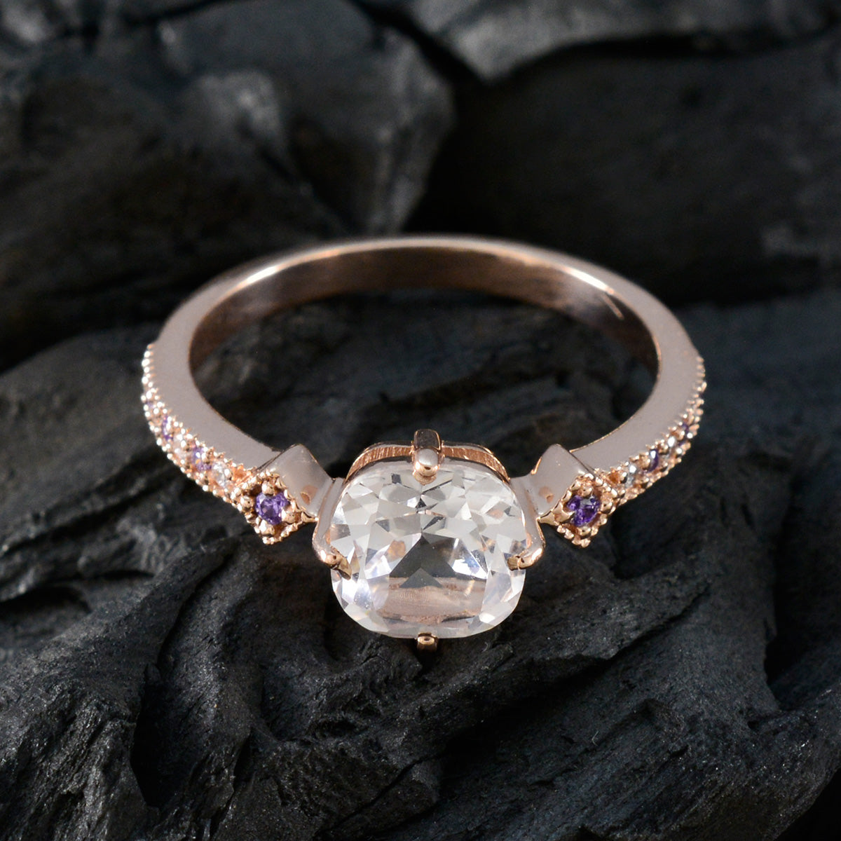 Carolina Graceful Purple Halo Ring