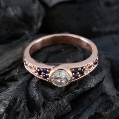 Ines Abstract Blue Halo Ring