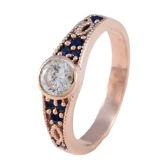 Ines Abstract Blue Halo Ring