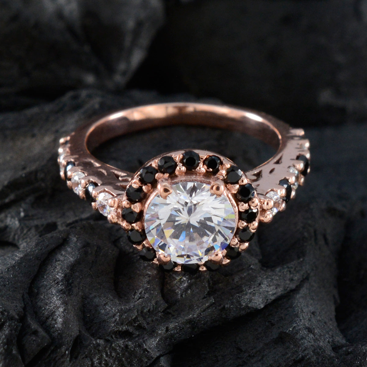 Claire Engagement Blue Halo Ring