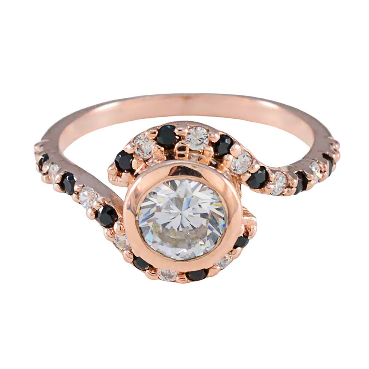 Priya Glamorous Blue Halo Ring Blue Sapphire CZ Blue