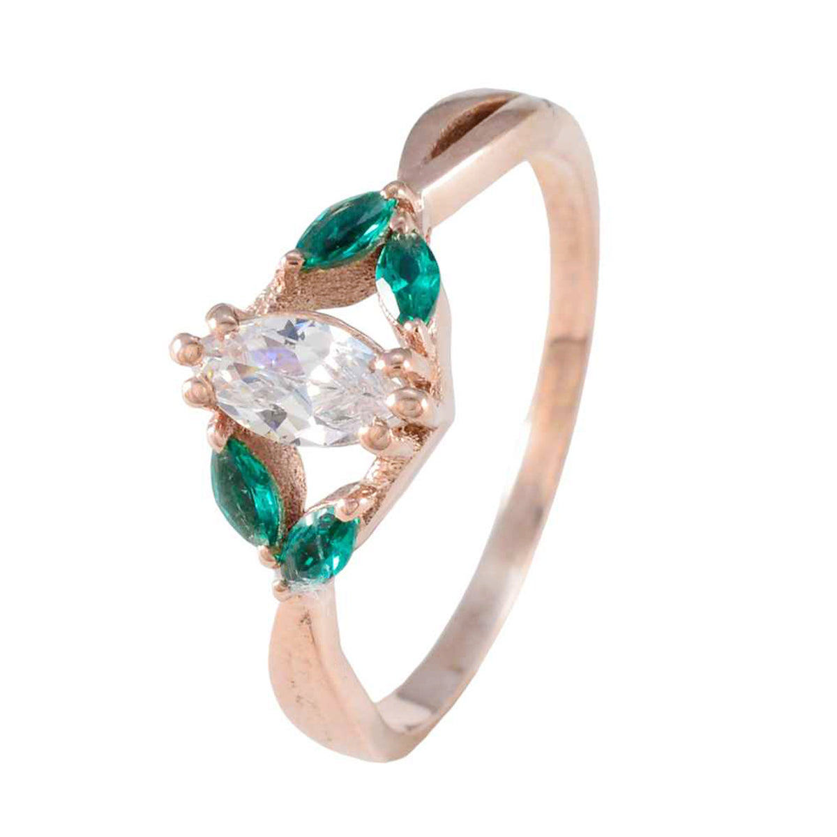 Sofía Modern Green Penta Ring