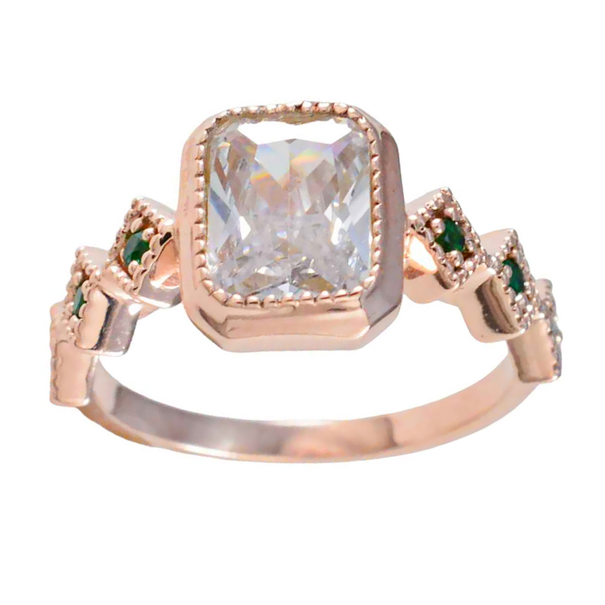 Hannah Graceful Green Penta Ring