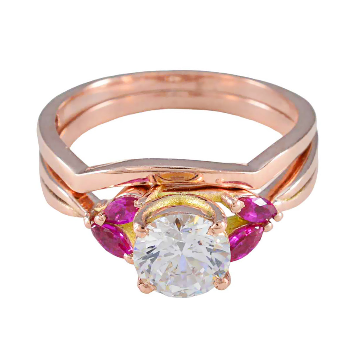 Fernanda valentine Red Penta Ring Ruby CZ Red