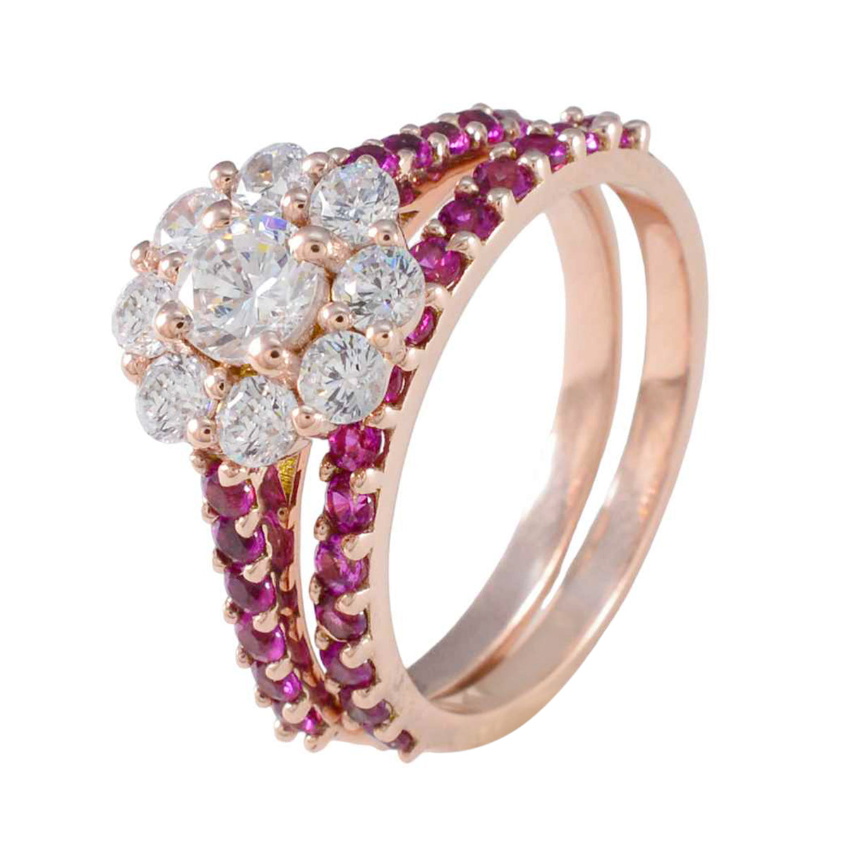 Amelia Feminine Red Halo Ring