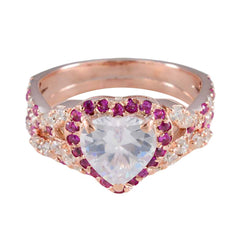 Ava Heart Red Halo Ring Ruby CZ Red