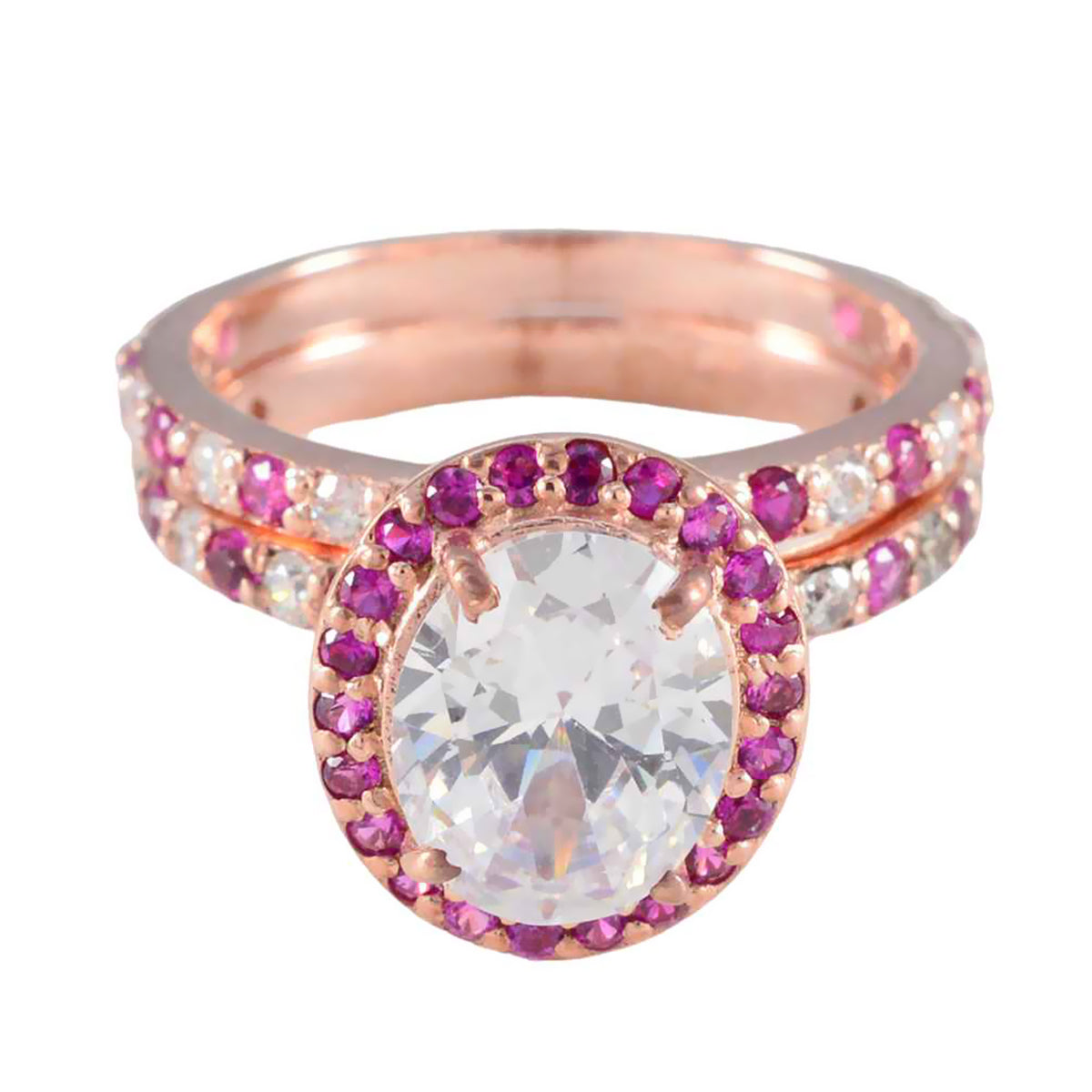 Alejandra propsel Red Halo Ring Ruby CZ Red