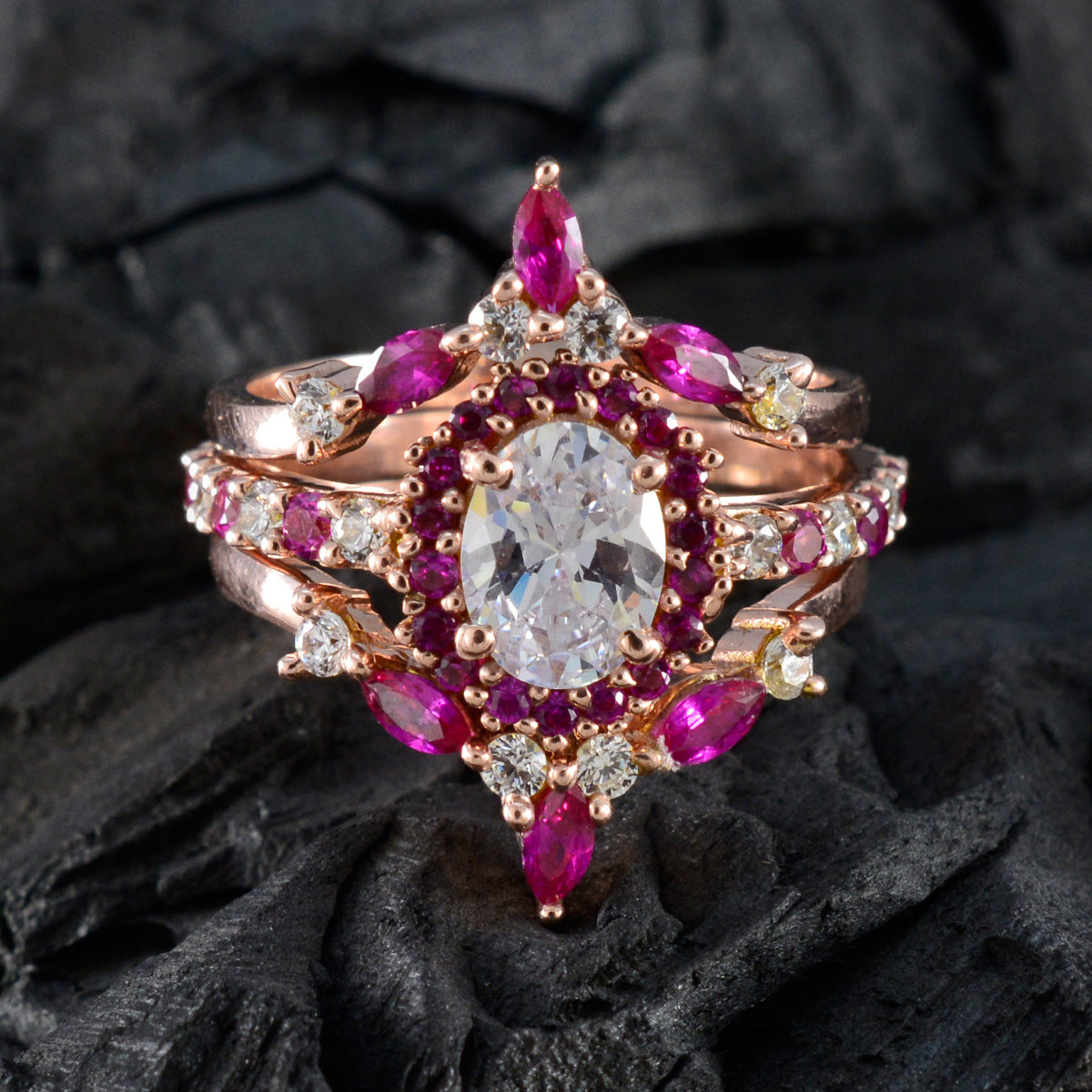 Liyana propsel Red Halo Ring