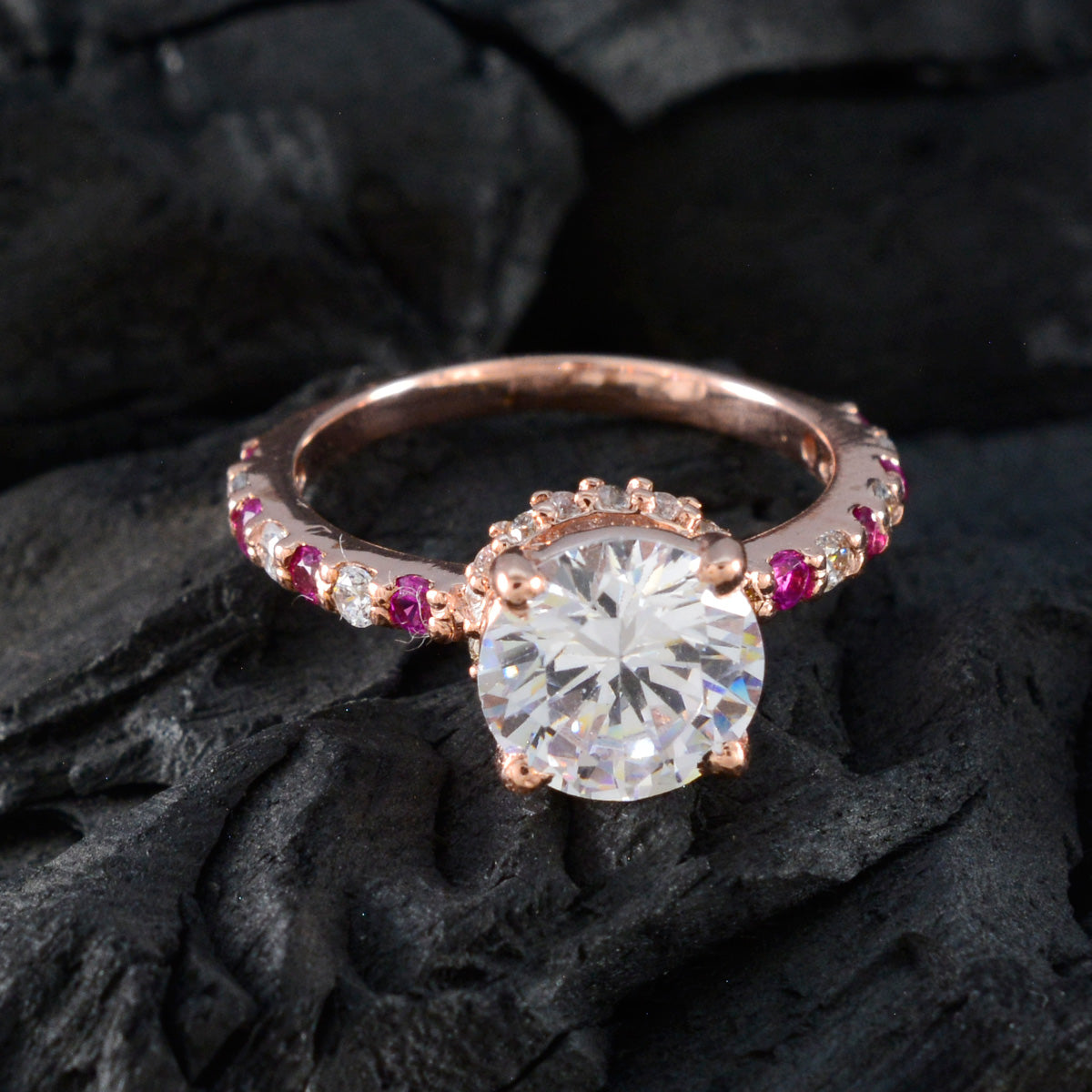 Li Lee Contemporary Red Halo Ring