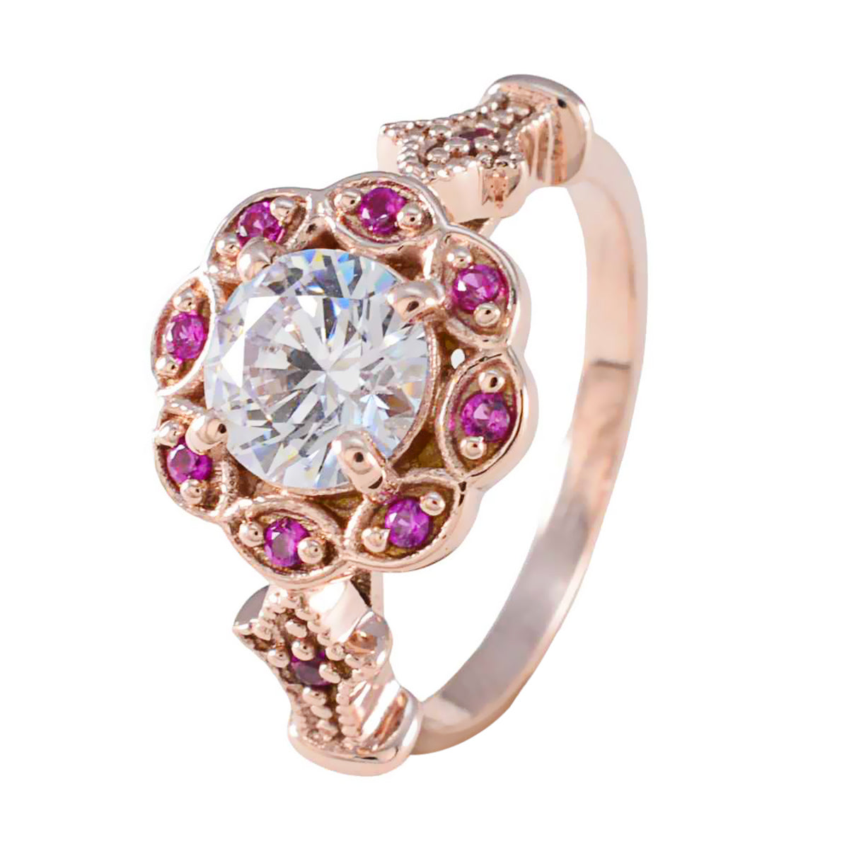 Bianca Engagement Red Halo Ring