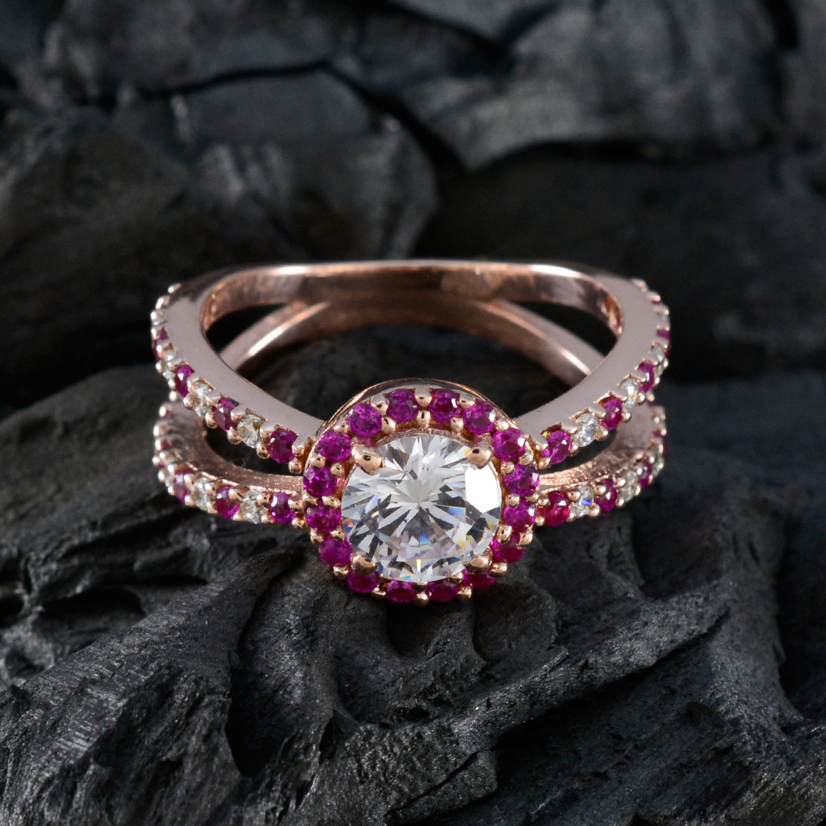 Naomi Promise Red Halo Ring
