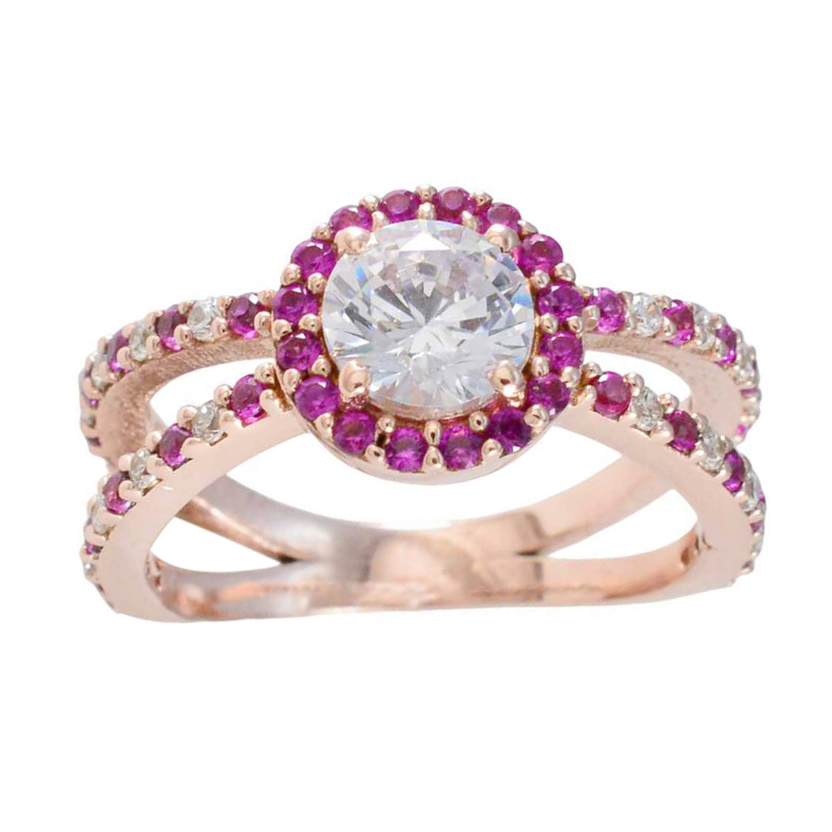 Naomi Promise Red Halo Ring