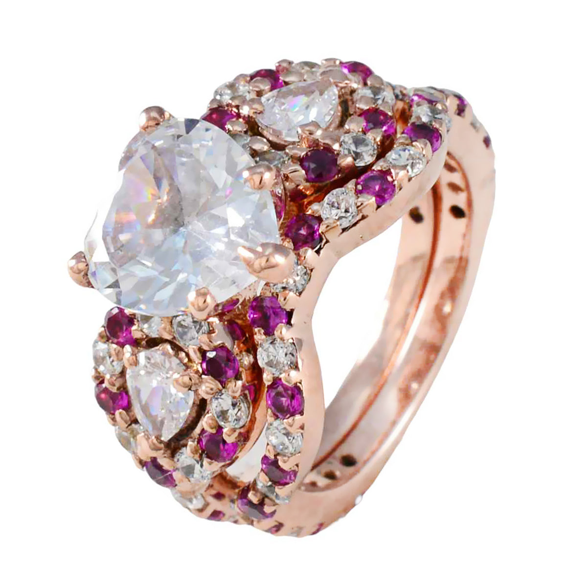 Ivy Heart Red Halo Ring