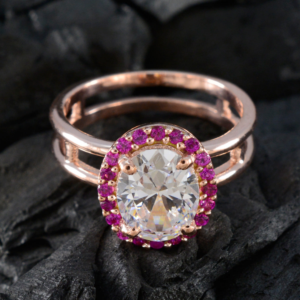 Josephine valentine Red Halo Ring
