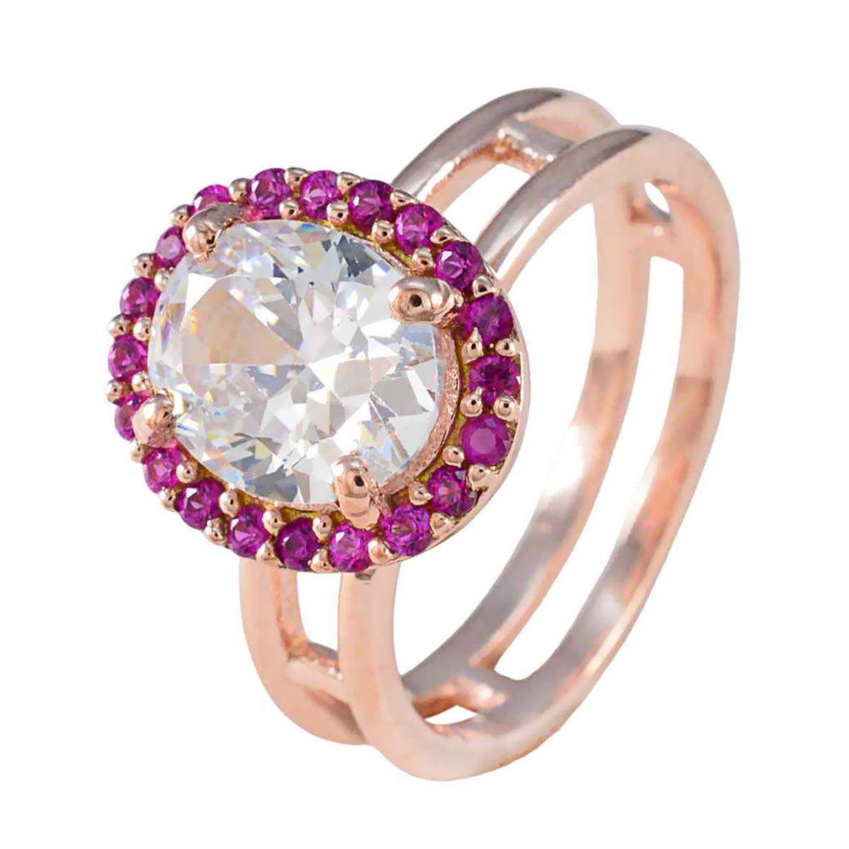 Josephine valentine Red Halo Ring