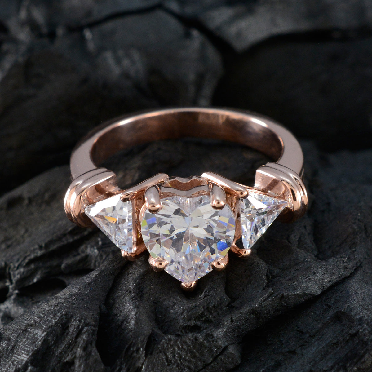 Ananya Trendy White Trilogy Ring