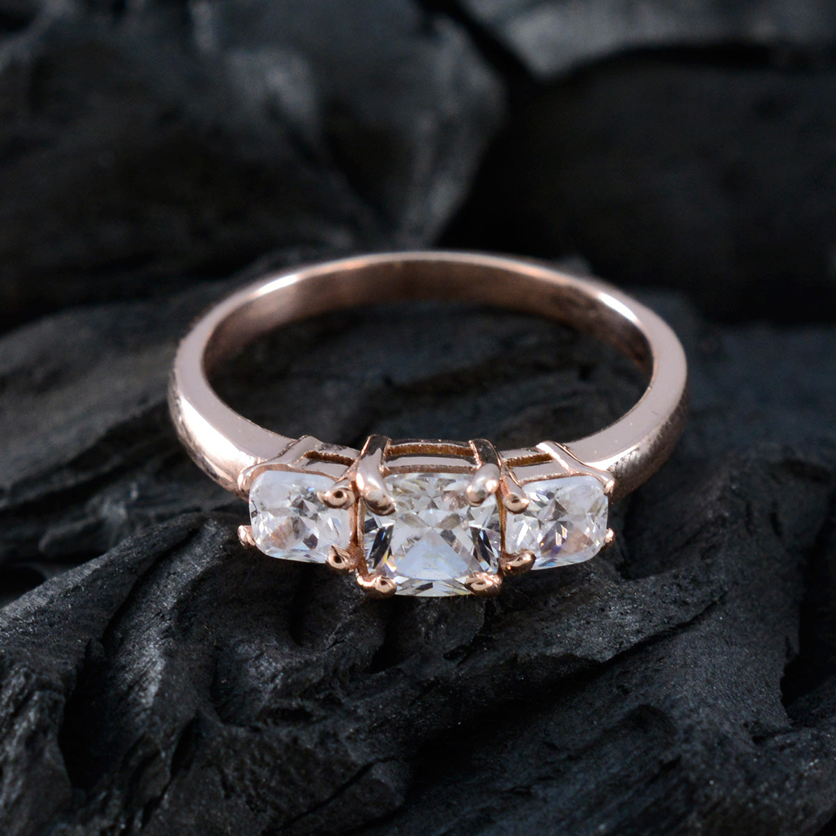 Aaliyah Luxurious White Trilogy Ring