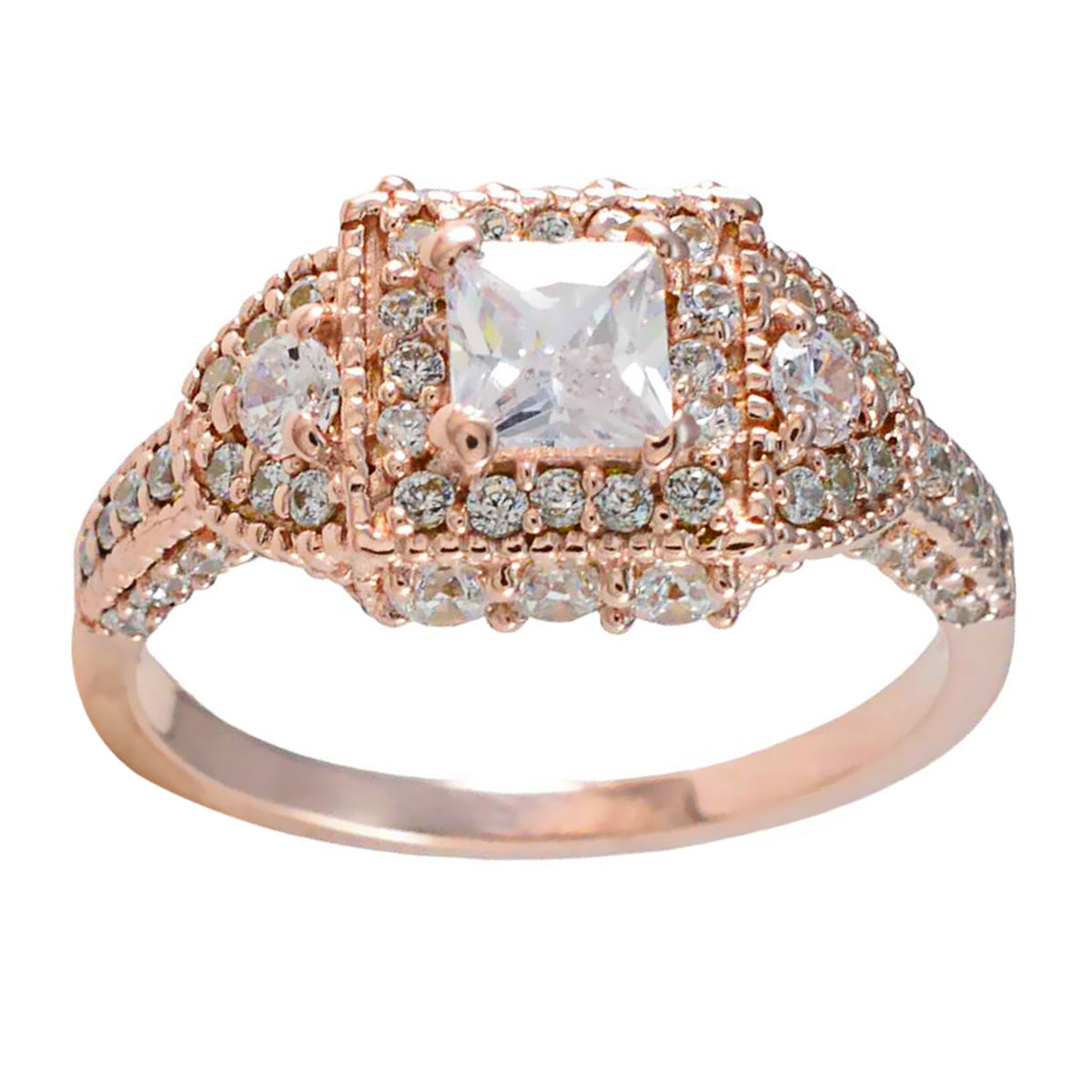 Evelyn wedding White Halo Ring