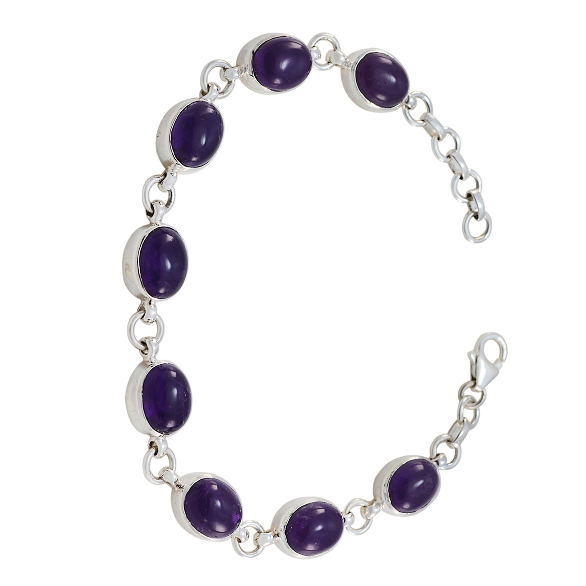 Agnes Everyday Minimal Purple Links Bracelet Amethyst Purple
