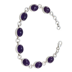 Agnes Everyday Minimal Purple Links Bracelet Amethyst Purple