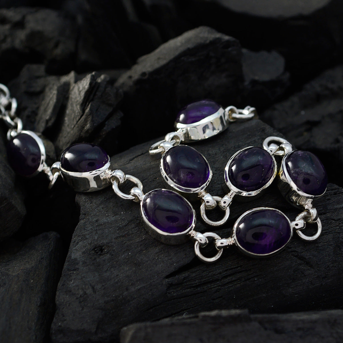 Anna Glamour Tiny Purple Links Bracelet